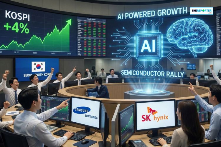 Kospi ดีดตัวแรงพุ่งทะลุ 4% รับคลื่น AI นักลงทุนแห่กว้านซื้อหุ้นชิป