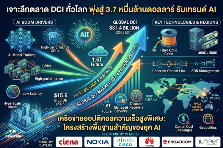 เจาะลึก ตลาด DCI ทั่วโลก พุ่งสู่ 3.7 หมื่นล้านดอลลาร์ รับเทรนด์ AI