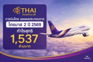 การบินไทย เผยผลประกอบการไตรมาส 2 ปี 2569 กำไรสุทธิ 1,537 ล้านบาท