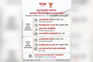 ทรู จับมือ กสทช. อุ้มผู้ประสบอุทกภัย แจกเน็ตฟรี ยืดจ่ายค่าบริการ